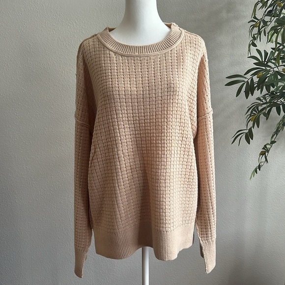 Textured Oversized Sweater in Cream - Picture 1 of 9